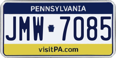 PA license plate JMW7085