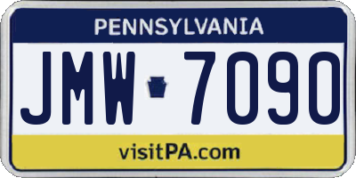 PA license plate JMW7090