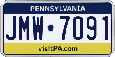PA license plate JMW7091
