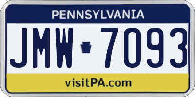 PA license plate JMW7093