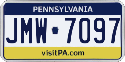PA license plate JMW7097