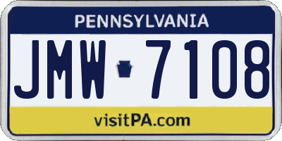 PA license plate JMW7108