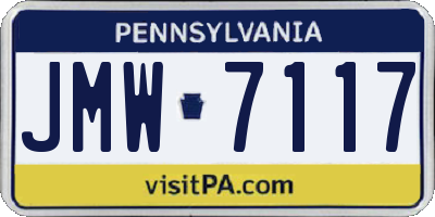 PA license plate JMW7117