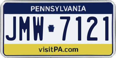 PA license plate JMW7121