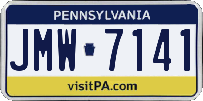 PA license plate JMW7141