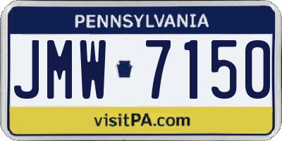 PA license plate JMW7150