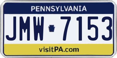 PA license plate JMW7153