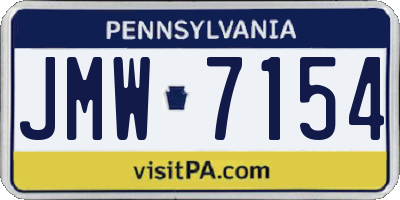 PA license plate JMW7154