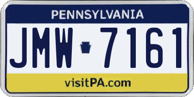 PA license plate JMW7161