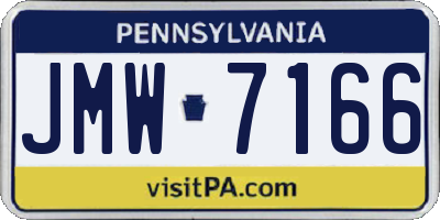 PA license plate JMW7166