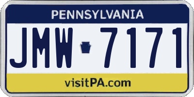 PA license plate JMW7171