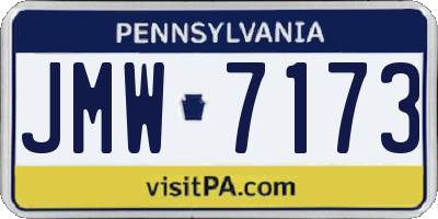 PA license plate JMW7173