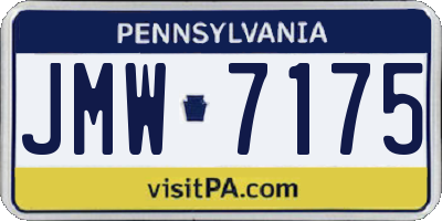 PA license plate JMW7175