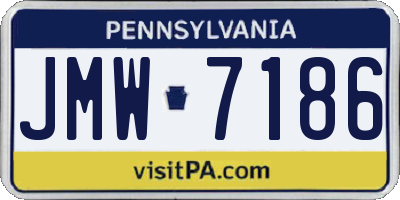 PA license plate JMW7186