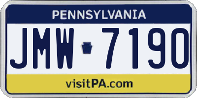 PA license plate JMW7190