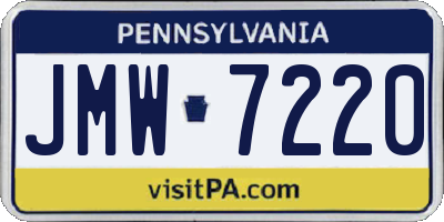 PA license plate JMW7220