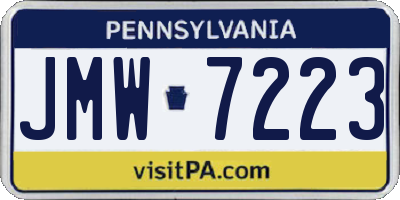 PA license plate JMW7223