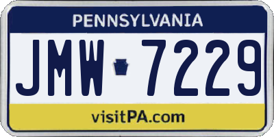 PA license plate JMW7229