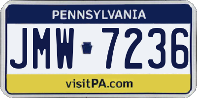 PA license plate JMW7236