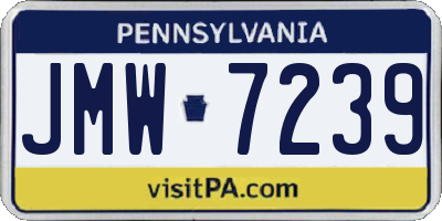 PA license plate JMW7239