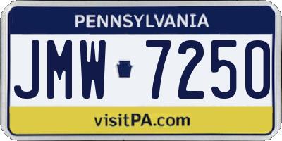 PA license plate JMW7250