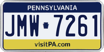 PA license plate JMW7261