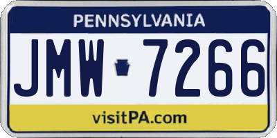 PA license plate JMW7266