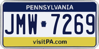 PA license plate JMW7269