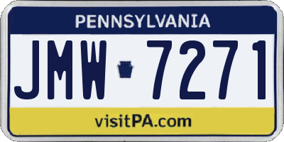 PA license plate JMW7271