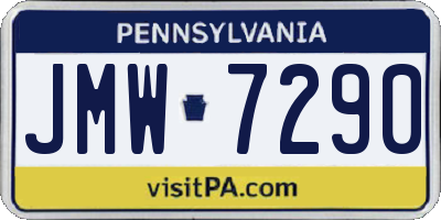 PA license plate JMW7290
