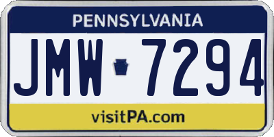 PA license plate JMW7294
