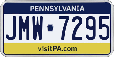 PA license plate JMW7295