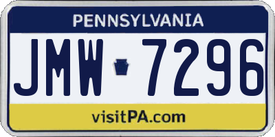 PA license plate JMW7296
