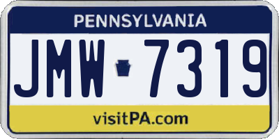 PA license plate JMW7319