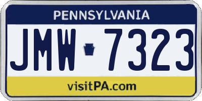 PA license plate JMW7323