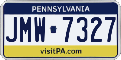 PA license plate JMW7327