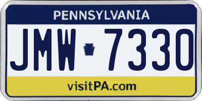 PA license plate JMW7330