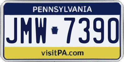 PA license plate JMW7390