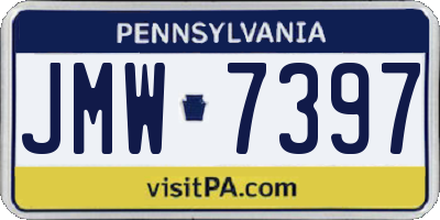 PA license plate JMW7397
