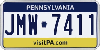 PA license plate JMW7411