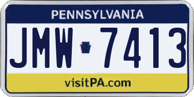 PA license plate JMW7413