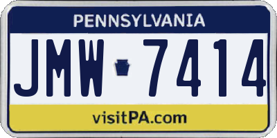 PA license plate JMW7414