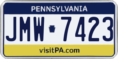 PA license plate JMW7423