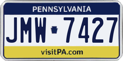 PA license plate JMW7427
