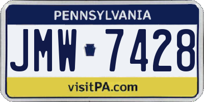 PA license plate JMW7428