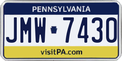 PA license plate JMW7430