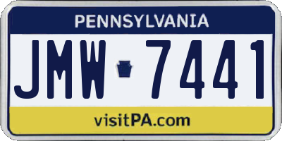 PA license plate JMW7441