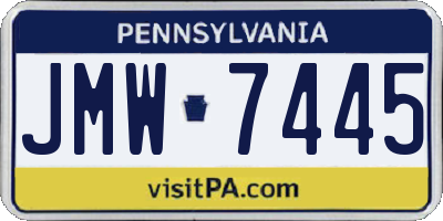 PA license plate JMW7445