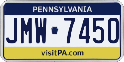 PA license plate JMW7450