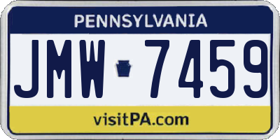PA license plate JMW7459